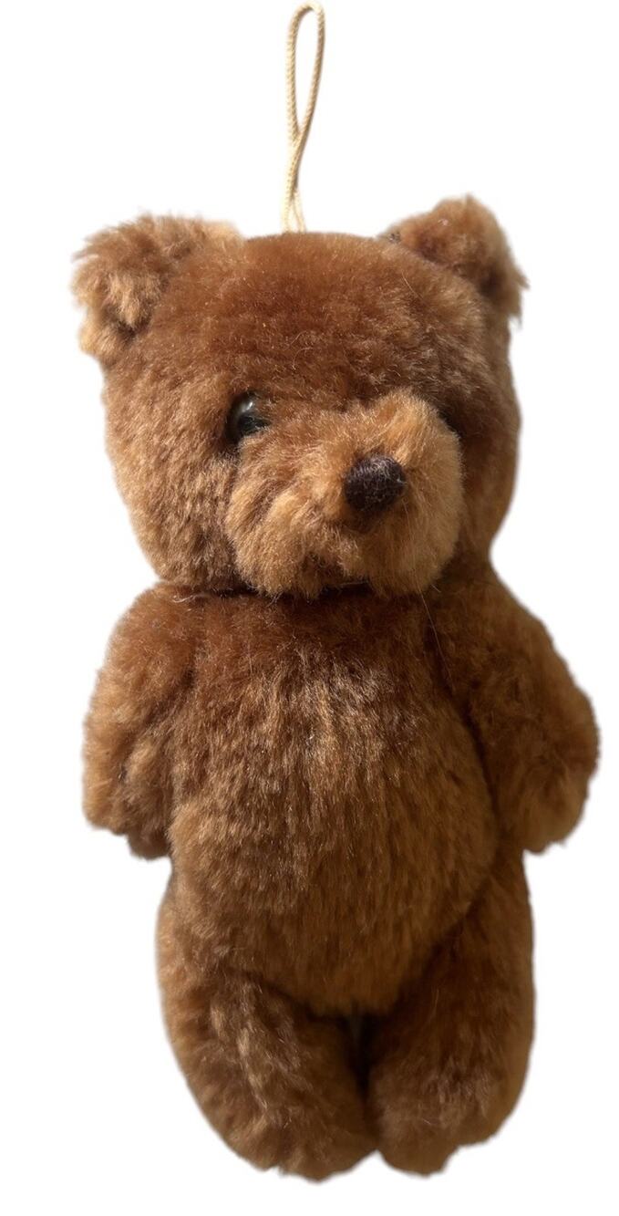 RUSS jointed brown Teddy Bear Ornament 5” vintage rare plush stuffed animal